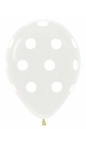 Crystal - Clear with White Polka Dots 12" Balloon