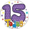 Jumbo Badge - 15 Today (TEF) Purple - 15cm