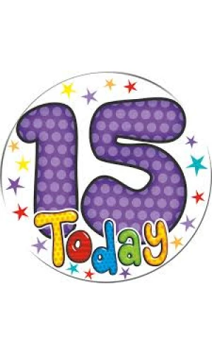 Jumbo Badge - 15 Today (TEF) Purple - 15cm
