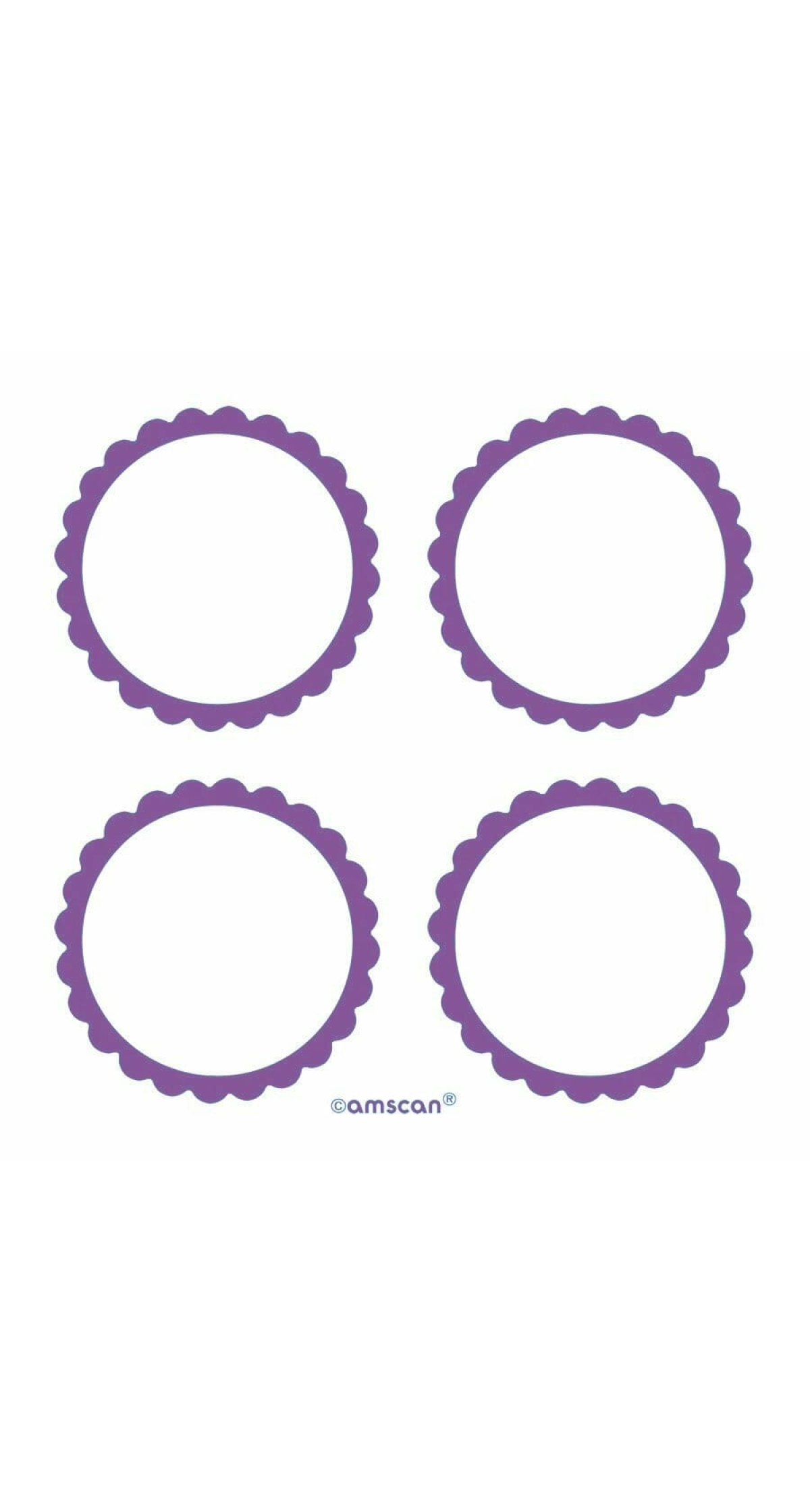 Purple Candy Buffet Scalloped Labels 5cm – 20pk