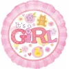 It's a Girl Pink Round Foil Balloon 17"