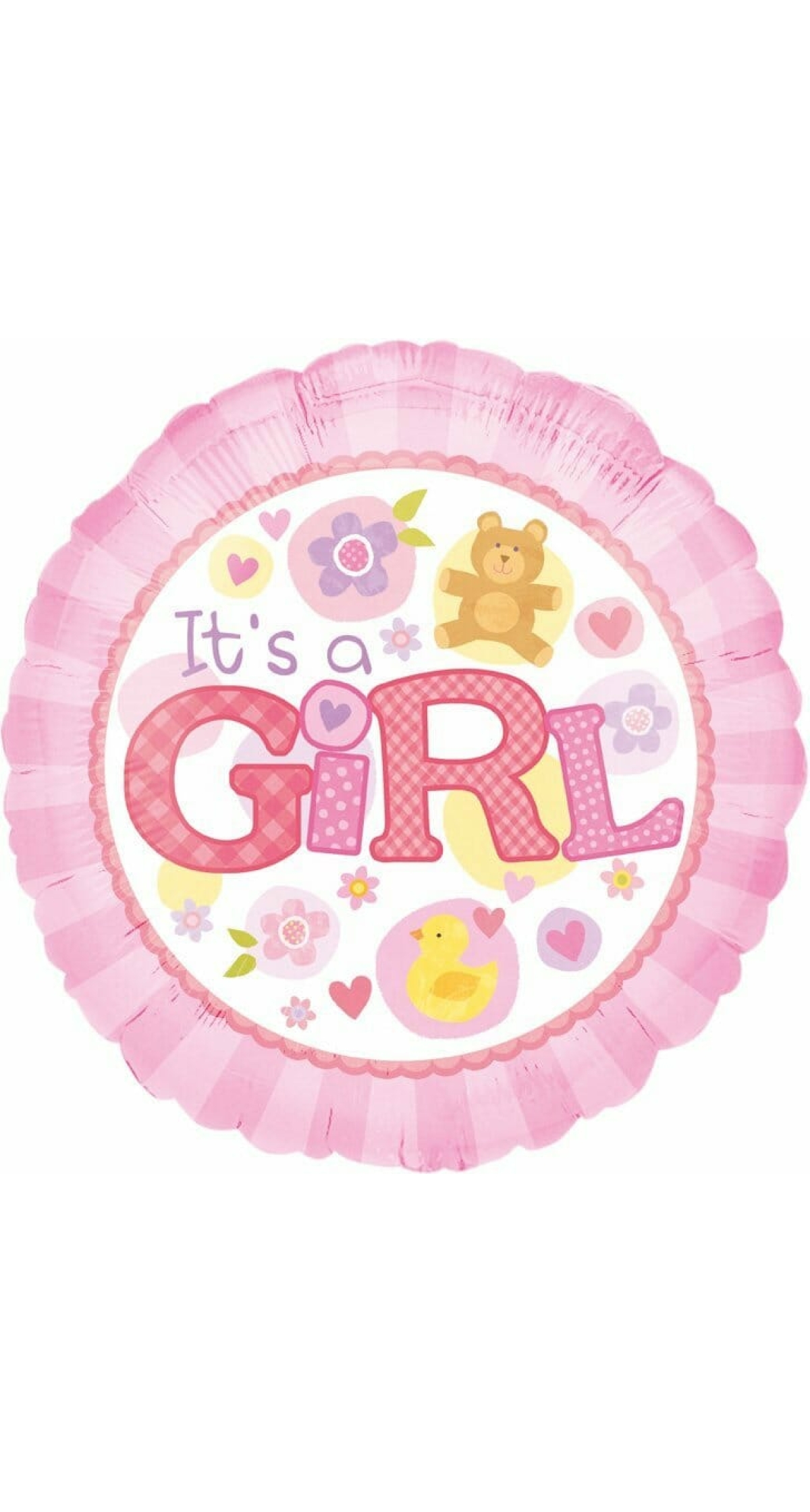 It's a Girl Pink Round Foil Balloon 17"