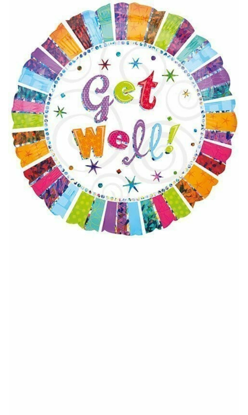 Get Well Radiant Foil Balloon 18''