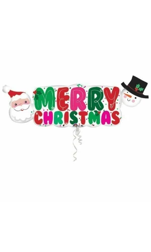 Super Shape Santa & Snowman Foil Balloon 41'' x 16'' (104m x 40cm)