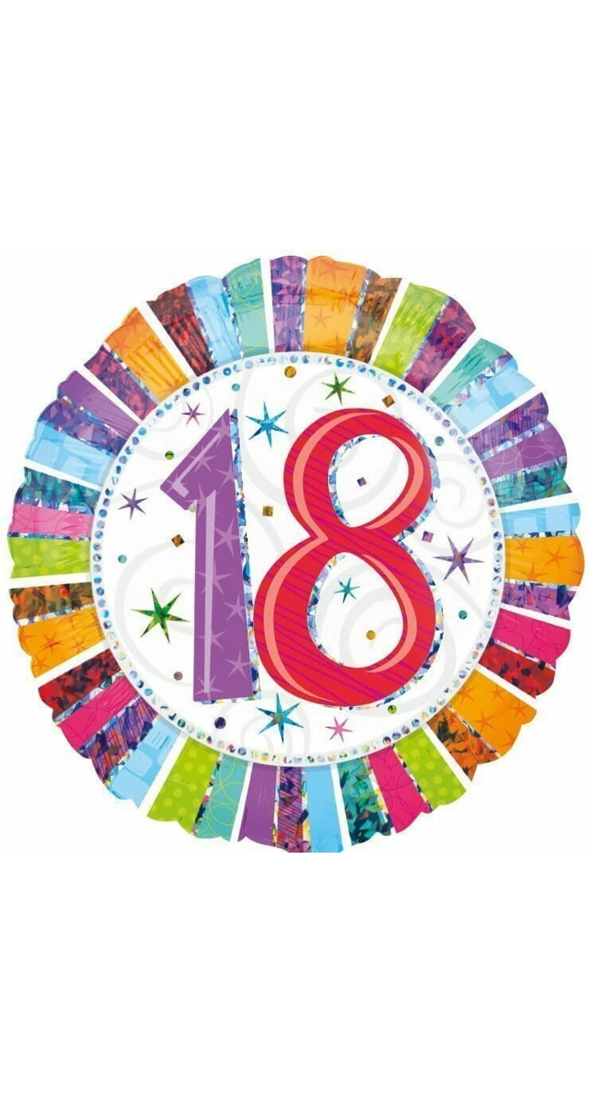 Radiant No.18 Foil Balloon (45cm)