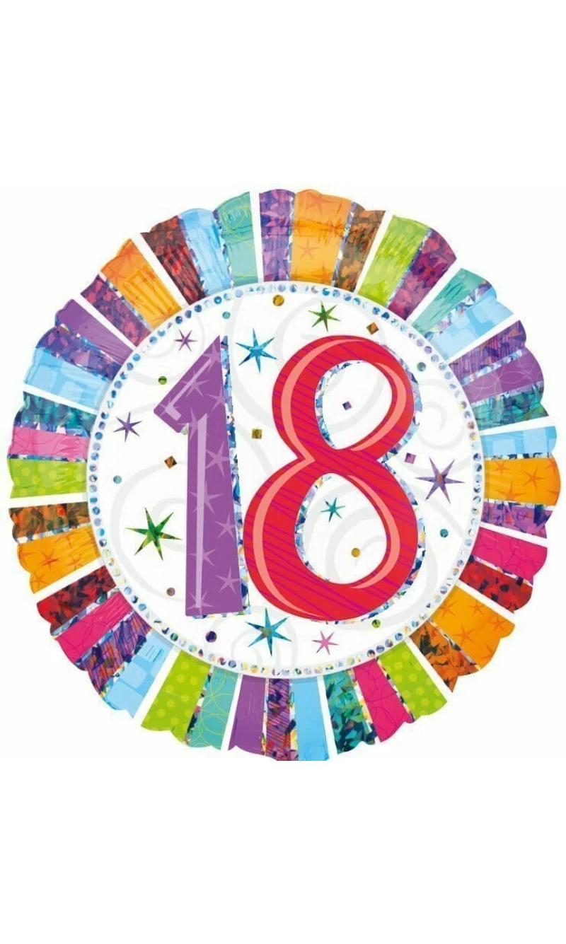 Radiant No.18 Foil Balloon (45cm)