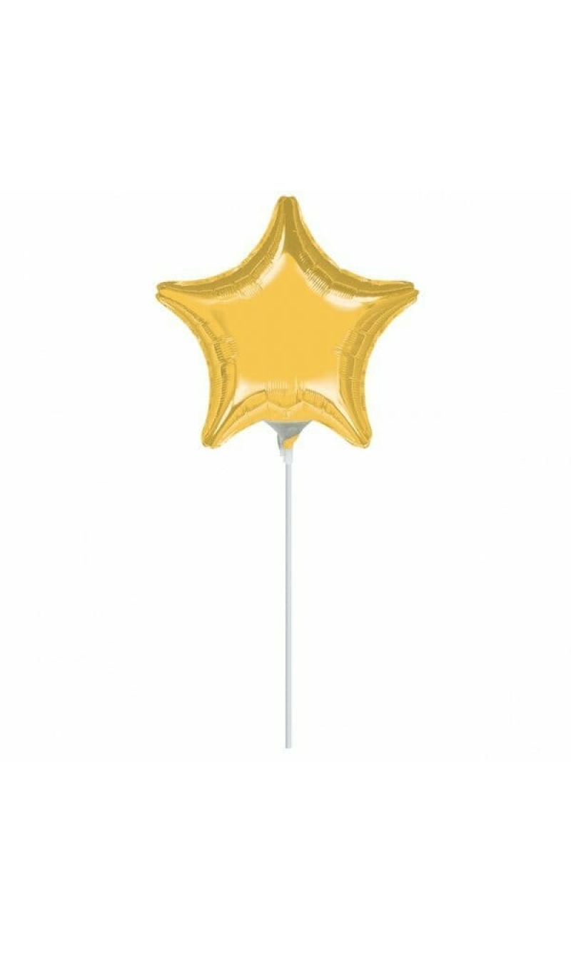 Metallic Gold Star Mini Foil Balloon 4" (10cm)