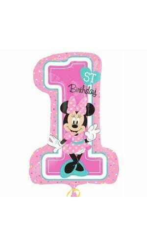 SuperShape "Minnie 1st Birthday" Foil Balloon - 48 x 71cm