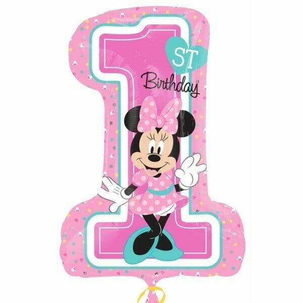 SuperShape "Minnie 1st Birthday" Foil Balloon - 48 x 71cm