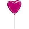 Metallic Fuchsia Heart Foil Balloon 4" (10cm)