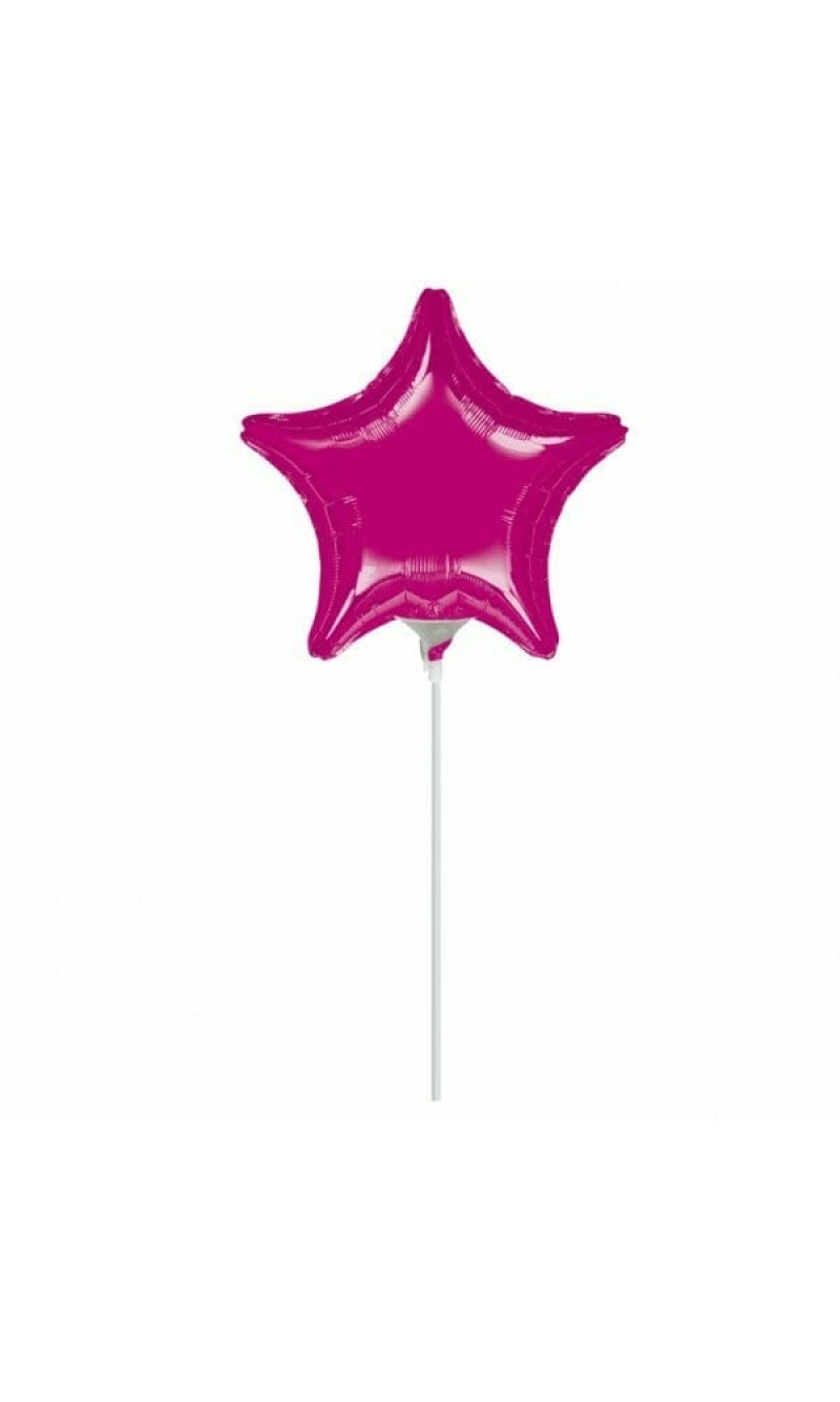 Metallic Fuchsia Star Mini Foil Balloon 4" (10cm)