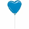 Metallic Blue Heart Foil Balloon 4" (10cm)