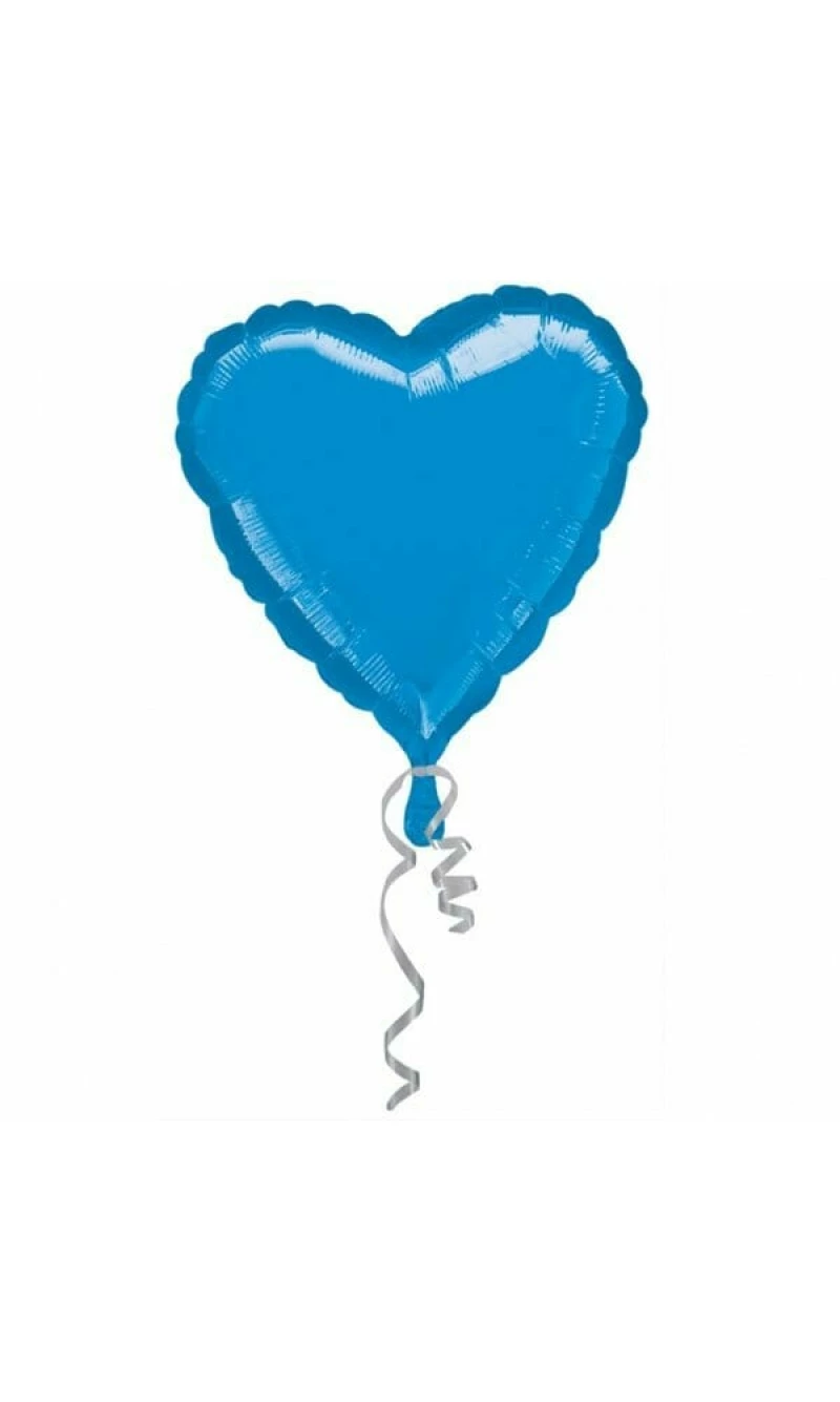 Metallic Blue Jumbo Heart Foil Balloon 32" (81cm)