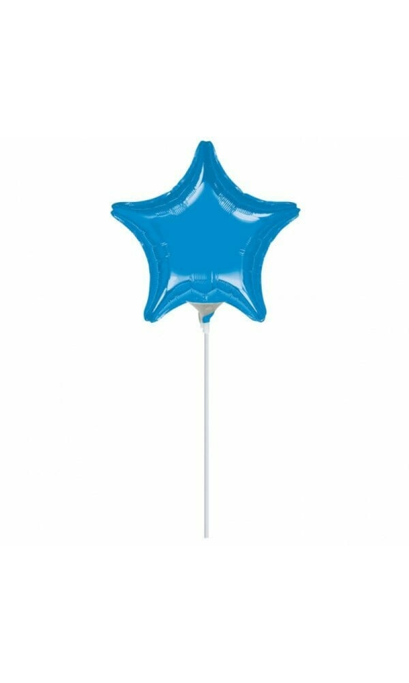 Metallic Blue Star Mini Foil Balloon 4" (10cm)