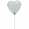 Metallic Silver Heart Foil Balloon 4" (10cm)