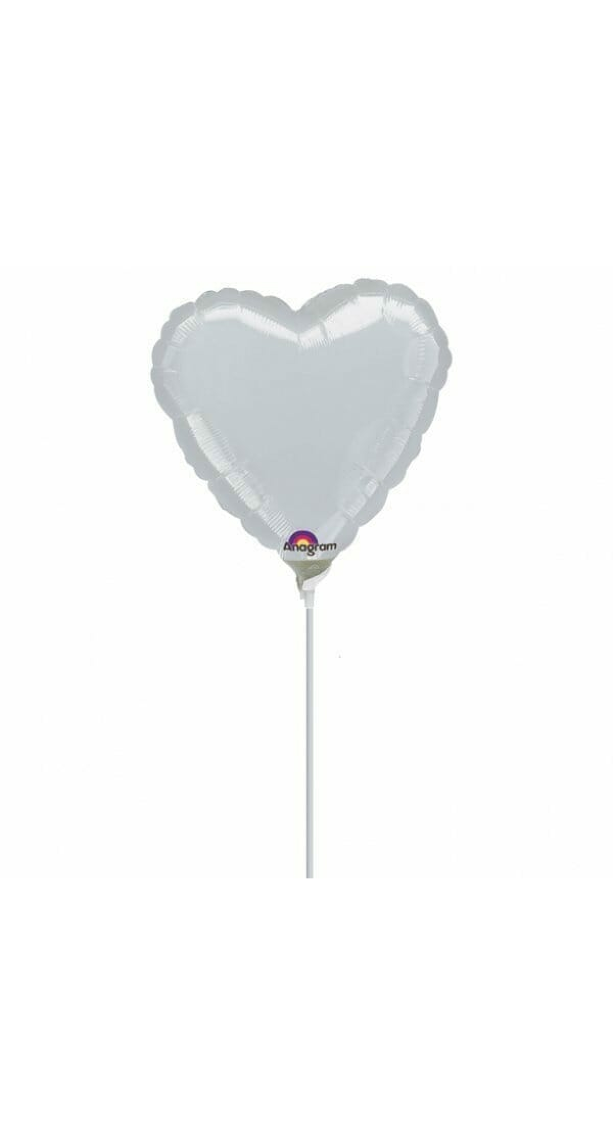 Metallic Silver Heart Foil Balloon 4" (10cm)