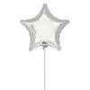 Metallic Silver Star Foil Balloons 9" (23cm)