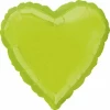 Metallic Kiwi Green Heart Foil Balloon 18"