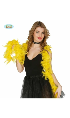 Boa With Yellow Feather (40 Grams) - 1.80m