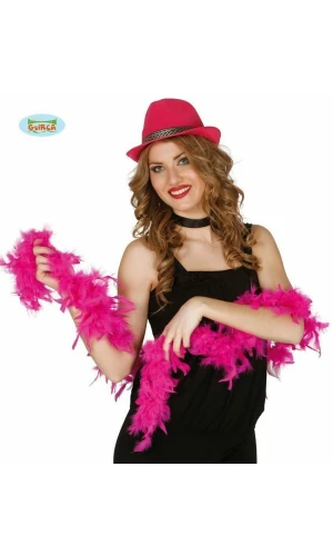 Boa With Fuchsia Feather (40 Grams) - 1.80m