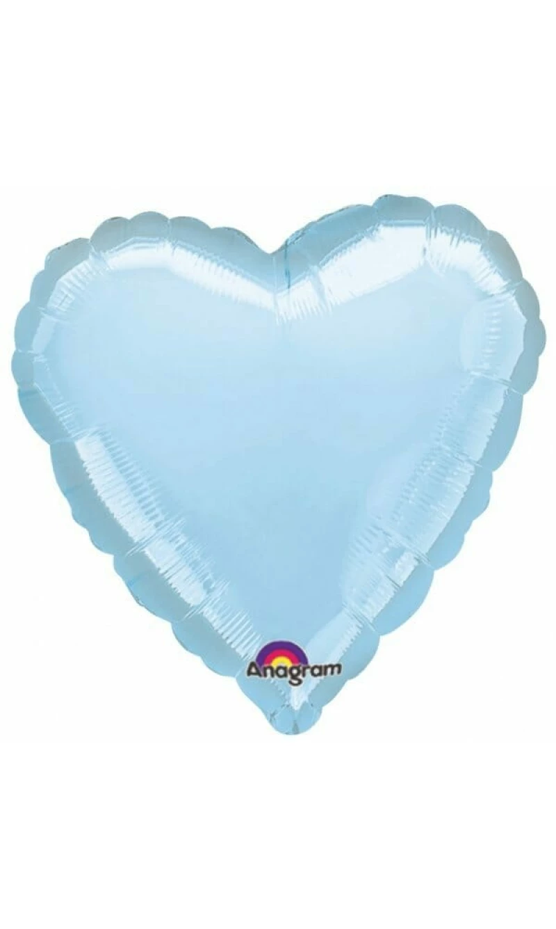 Metallic Pearl Pastel Blue Jumbo Heart Foil Balloon 32" (81cm)