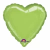 Metallic Lime Green Heart Foil Balloon 9" (23cm)