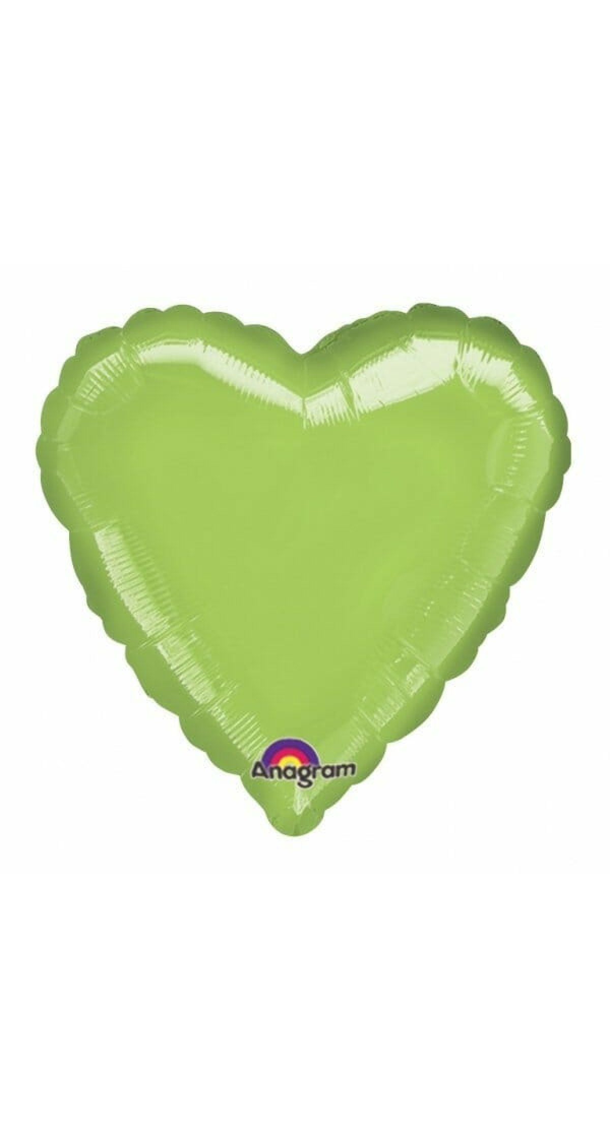 Metallic Lime Green Heart Foil Balloon 9" (23cm)