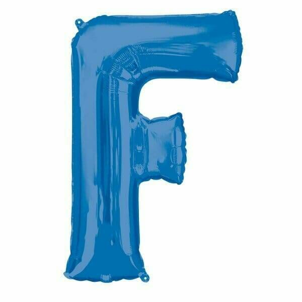 Blue Letter " F " Foil Balloon 34''
