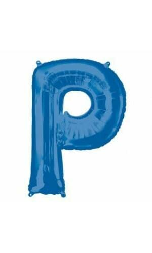 Blue Letter " P " Foil Balloon 34''