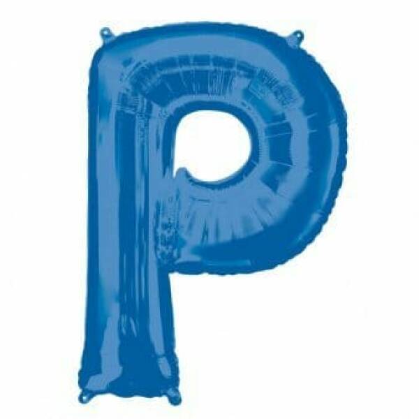 Blue Letter " P " Foil Balloon 34''