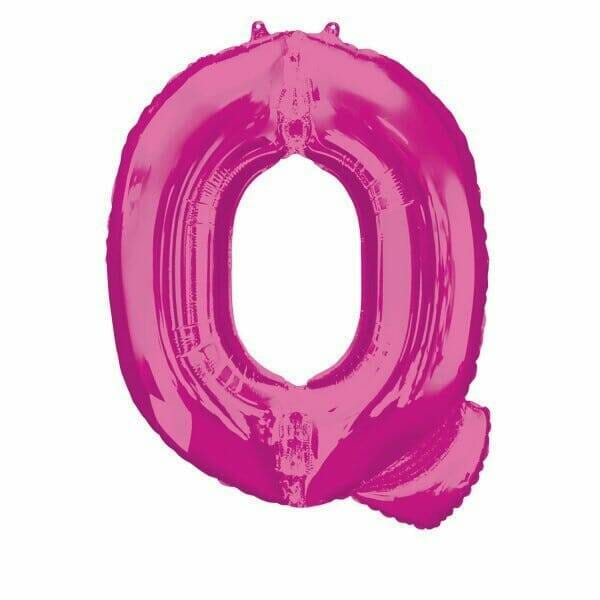 Pink Letter "Q" Foil Balloon 34''