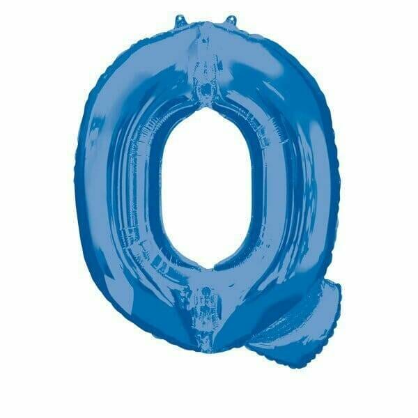 Blue Letter "Q" Foil Balloon 34''
