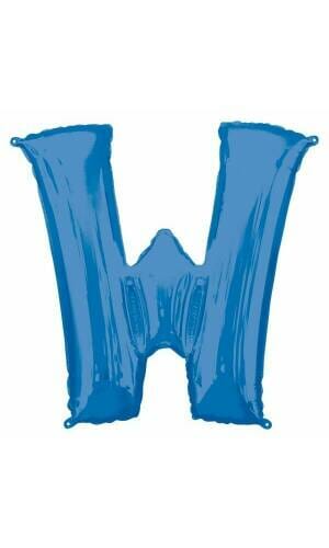 Blue Letter " W " Foil Balloon 34''