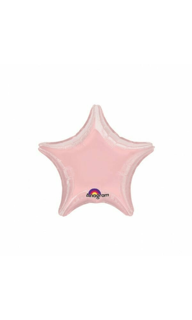 Metallic Pearl Pastel Pink Star Foil Balloon 9" (23cm)