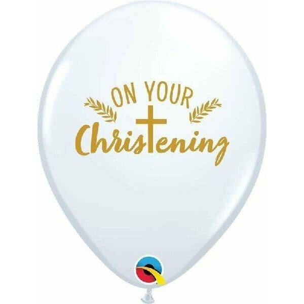 On Your Christening Cross Latex Balloon - 11 Inch