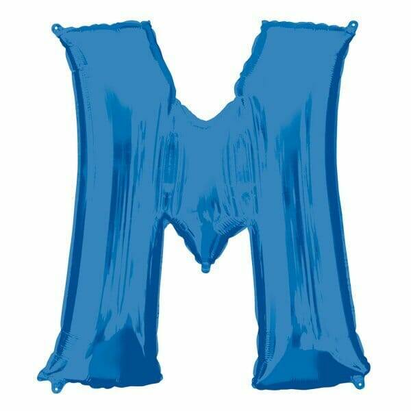 Blue Letter " M " Foil Balloon 34''