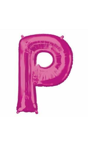 Pink Letter "P" Foil Balloon 34''