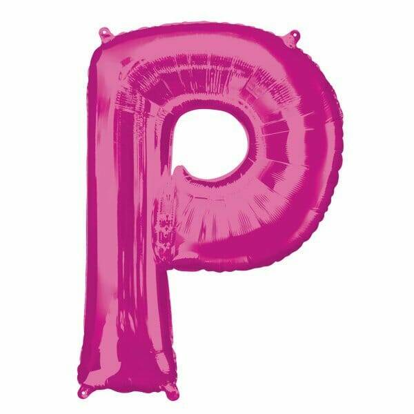 Pink Letter "P" Foil Balloon 34''