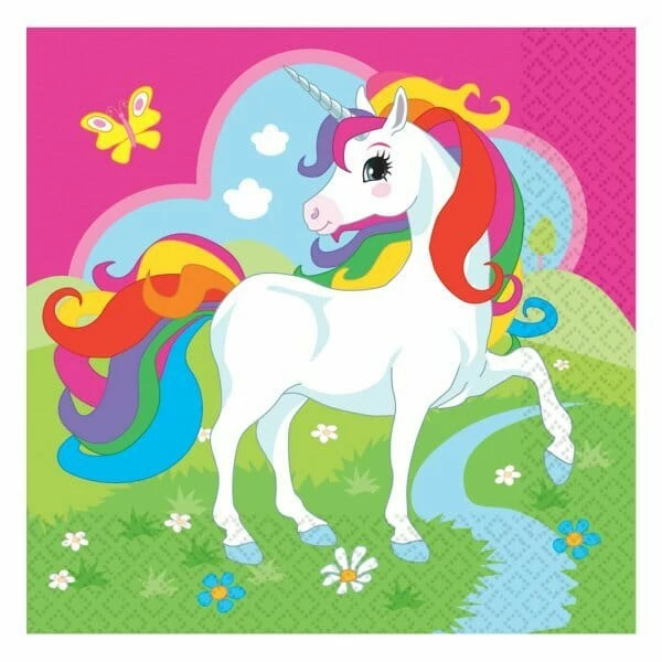 Unicorn Lunch Napkins 33cm x 33cm - 20pk