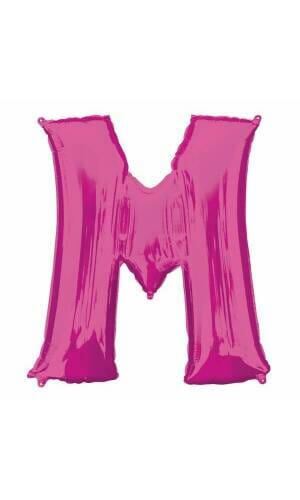 Pink Letter " M " Foil Balloon 34''
