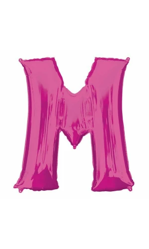 Pink Letter " M " Foil Balloon 34''