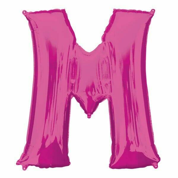 Pink Letter " M " Foil Balloon 34''