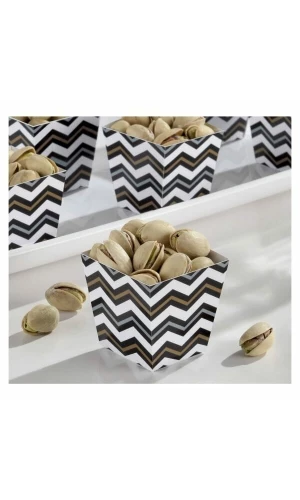 Black, Gold and Silver Treat Mini Containers - 36pcs