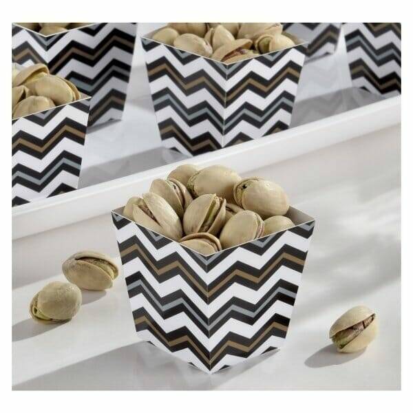 Black, Gold and Silver Treat Mini Containers - 36pcs