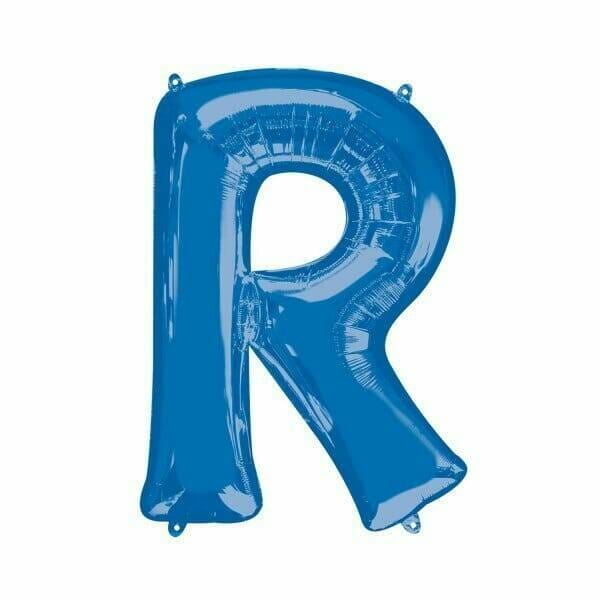 Blue Letter "R" Foil Balloon 34''