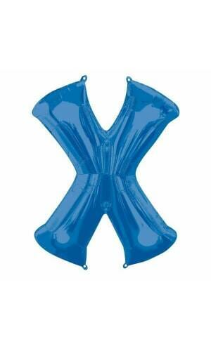 Blue Letter " X " Foil Balloon 34''