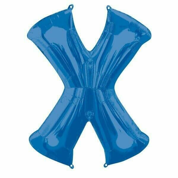 Blue Letter " X " Foil Balloon 34''