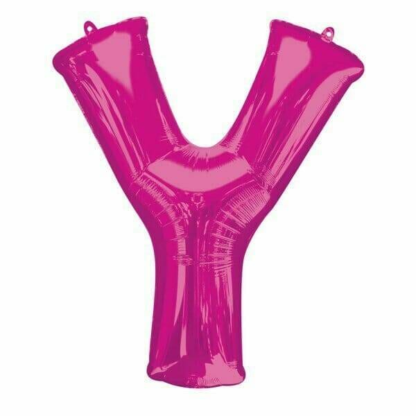 Pink Letter " Y " Foil Balloon 34''