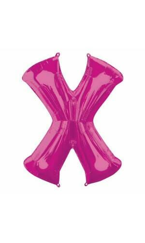 Pink Letter "X" Foil Balloon 34''