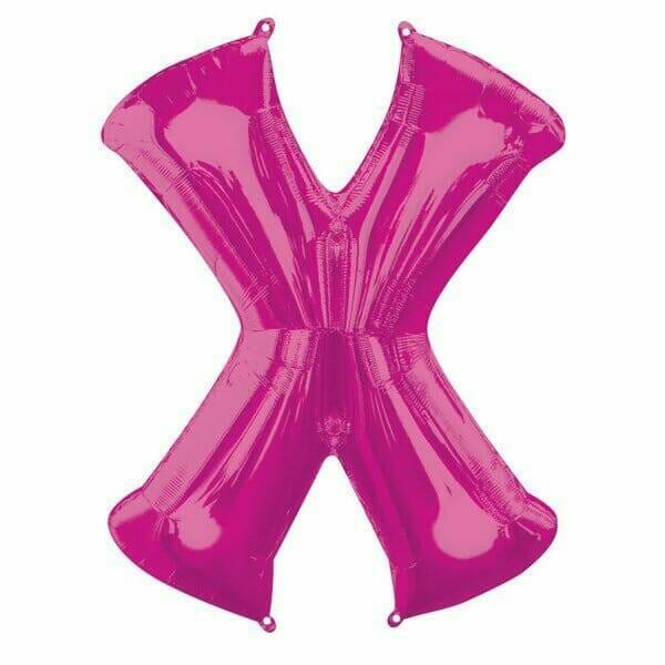 Pink Letter "X" Foil Balloon 34''